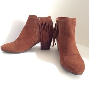 Kate & Mel suede leather fringe booties